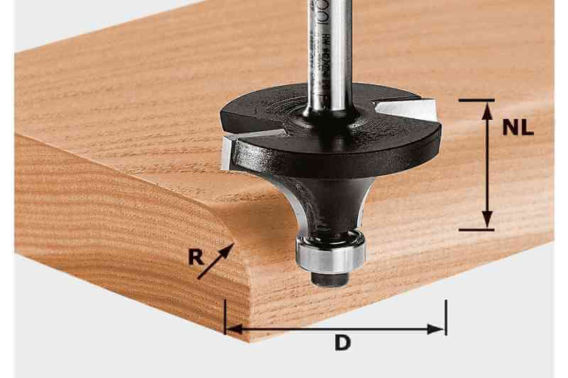 Фреза кромочная калевочная FESTOOL d-20.7, хв. 8 мм (491011)