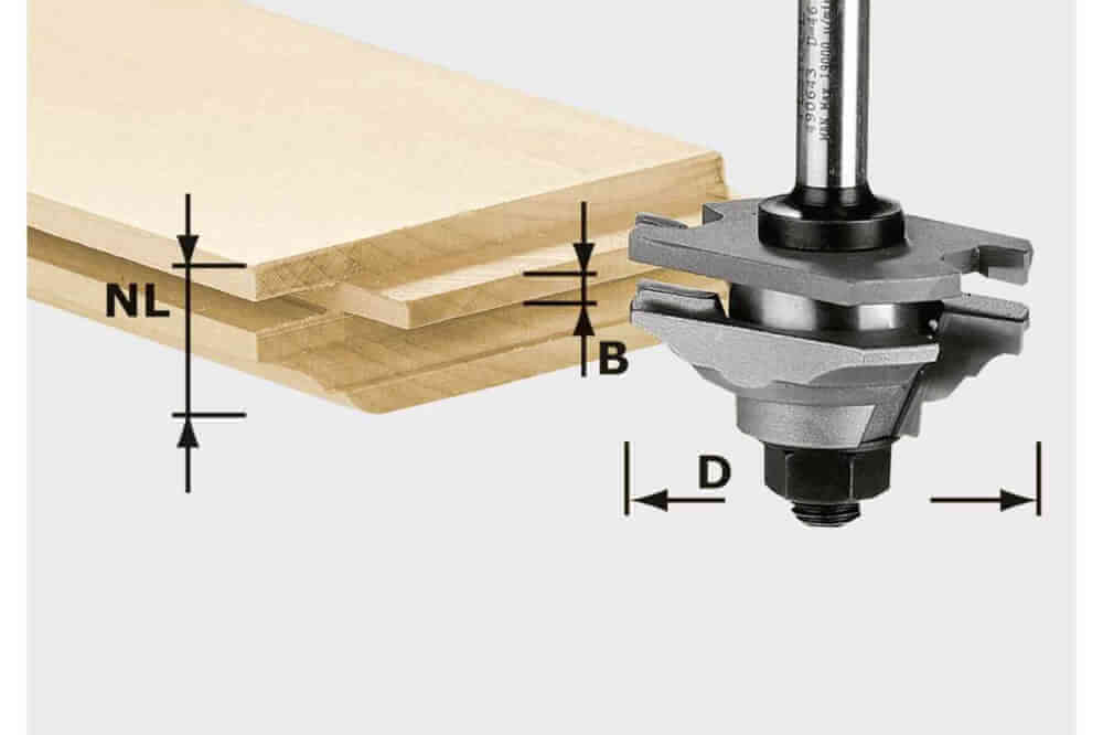 Фреза фигирейная горизонтальная гребневая FESTOOL d-46мм, хв.8 мм (490643)