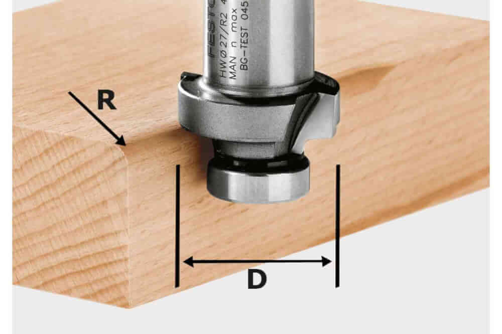 Фреза кромочная калевочная FESTOOL d-27, R2 (490092)