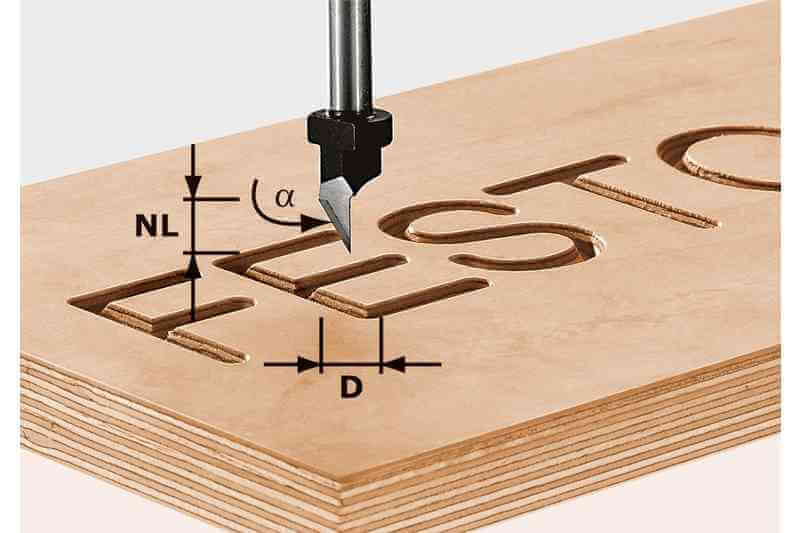 Фреза шрифтовая D=11 мм, 60 град. FESTOOL HS (491002)